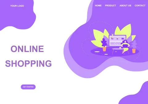Online shopping interface template Stock Illustration