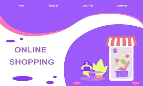 Online shopping interface template Stock Illustration