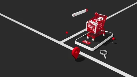 Online Shopping Isometric 3D Rendering, Sale Promo Offer Design, Stock Footage 190318907