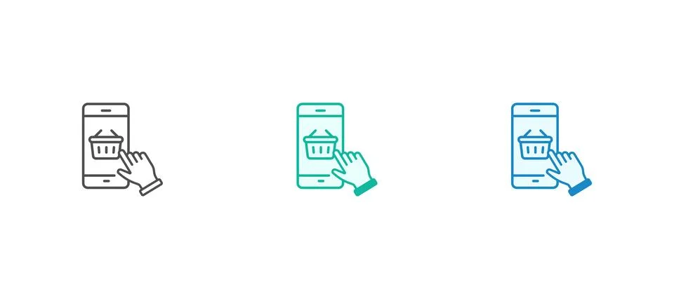 Online shopping item selection vector icon. Select product, click, inventor.. 스톡 일러스트