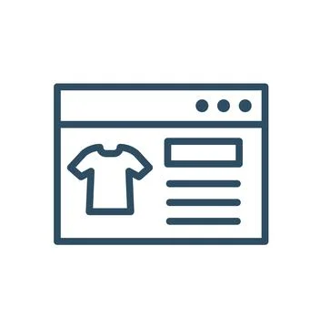 Online shopping on laptop computer flat icon for apps and websites Stock Illustration