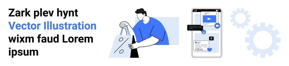 Online shopping, mobile commerce, technology solutions, digital payment, app  스톡 일러스트