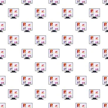 Online shopping monitors with gift boxes pattern Stock Illustration