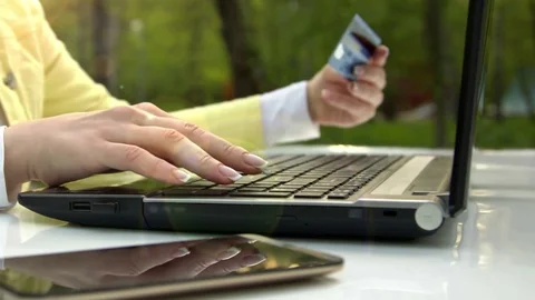 Online Shopping Via notebook Stock Footage 75859421