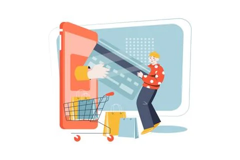 Online shopping payment Stock Illustration