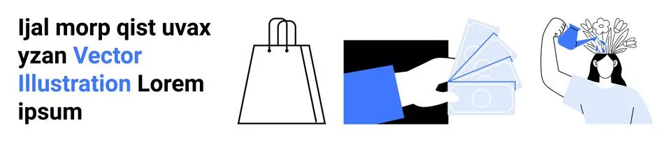 Online shopping, payment transactions, e-commerce, financial planning, budget イラスト素材