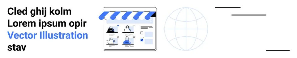 Online Shopping Platform Interface with Storefront and Product Page Elements 库存插图