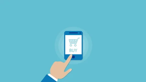 Online Shopping Process On Smartphone Background Stock Footage 288005566