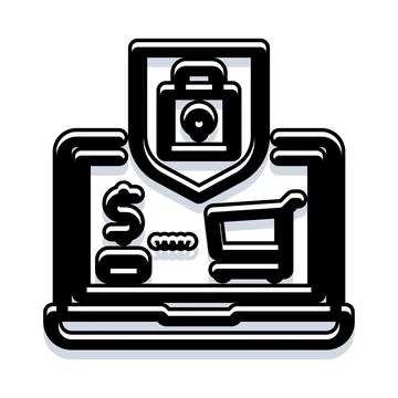 Online shopping security and digital payment protection concept Stock Illustration