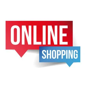 Online Shopping speech bubble Stock Illustration