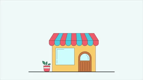 Online Shopping Store 2D Flat Animation Stock Footage 281620188