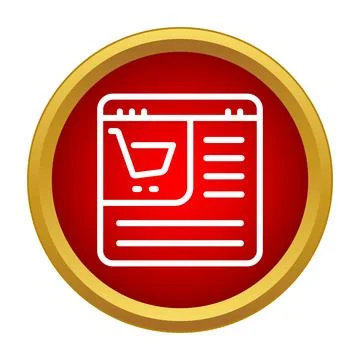 Online shopping store interface with cart icon Stock Illustration