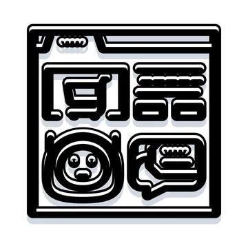 Online shopping user interface with support chat Ilustração Stock