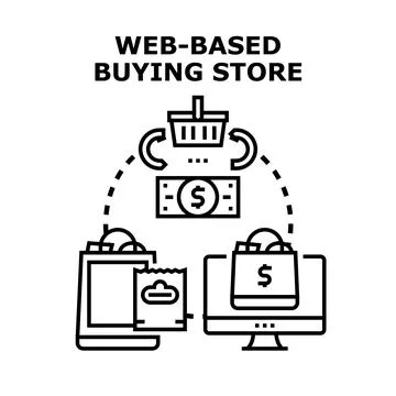 Online shopping web based buying store concept Stock Illustration