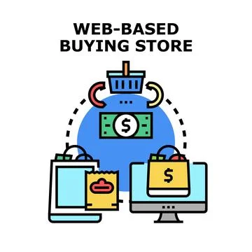 Online shopping web based buying store concept Stock Illustration