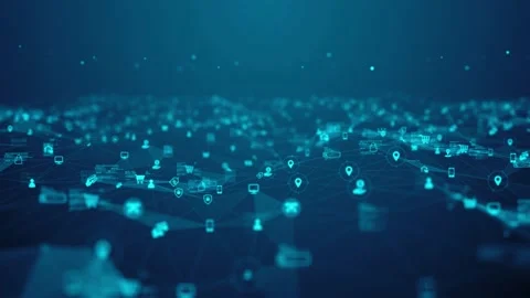 Online shopping wireless payment network to buy and sell node animation Stock Footage 164180850
