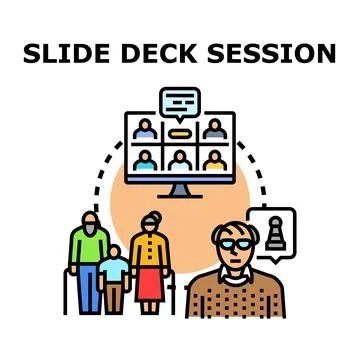 Online slide deck session for distant learning course Stock Illustration