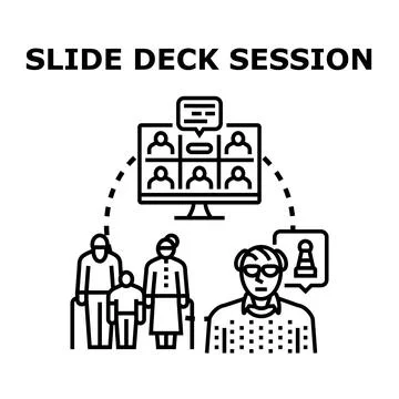 Online slide deck session for distant learning course Stock Illustration