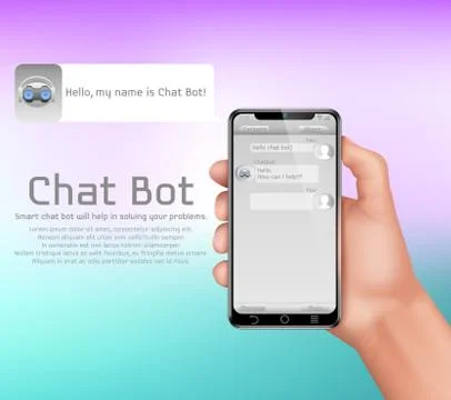 Online smart chatbot vector concept background 库存插图