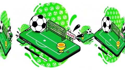 Online Soccer Live Streaming on Smartphone 库存影片 338150652