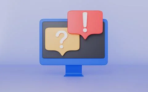 Online social conversation comment, Speech bubble with computer screen Stock Illustration