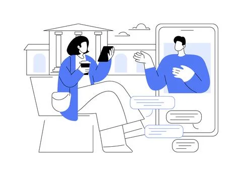 Online socialization isolated cartoon vector illustrations. Stock Illustration