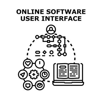 Online software user interface development strategy planning Stock Illustration