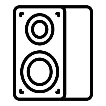 Online speaker icon outline vector. Computer shop Stock Illustration