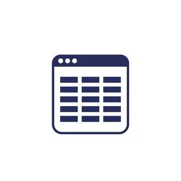 Online spreadsheet editor icon on white Stock Illustration