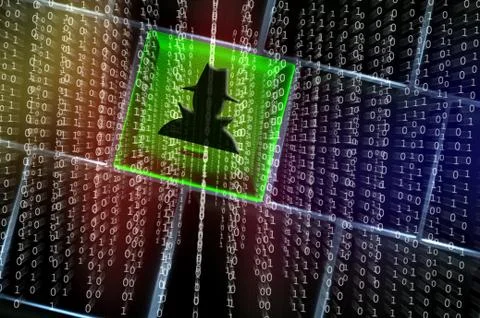 Online spy ware concept Illustrazione stock