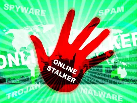 Online Stalker Evil Faceless Bully 2d Illustration Illustrazione stock