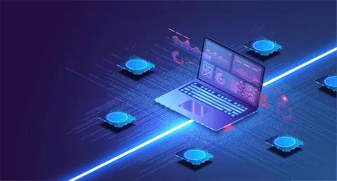 Online statistics and data Analytics. Digital money market, investment, finance Illustrazione stock