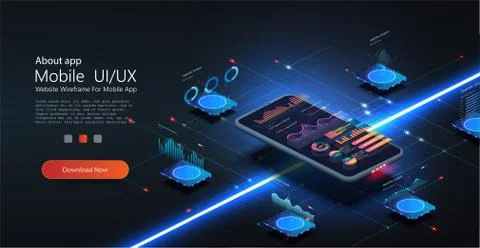 Online statistics and data Analytics, financial strategy, chart. Digital money Stock Illustration