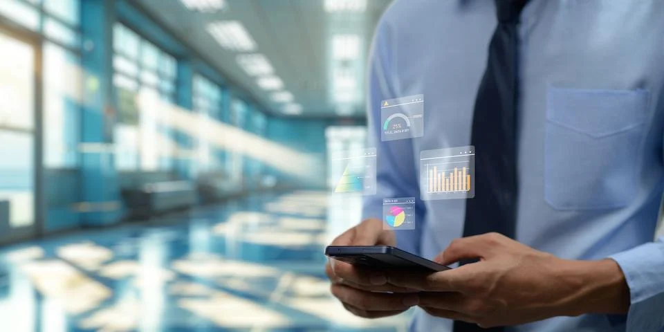 Online statistics and data analytics income table graph Business growth exp.. Foto stock