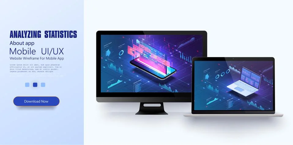 Online statistics and data Analytics.Digital money market, investment, finance Stock Illustration