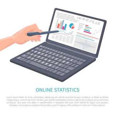 Online Statistics Business Data Vector Poster Stock Illustration