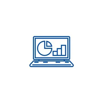 Online statistics, data analytics line icon concept. Online statistics, data 스톡 일러스트