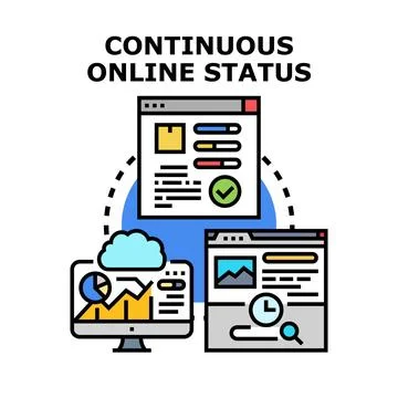 Online status continuous tracking and data monitoring Stock Illustration