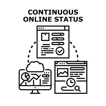 Online status continuous tracking and data monitoring Stock Illustration