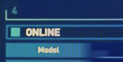 Online status screen showing digital pixel information Illustration