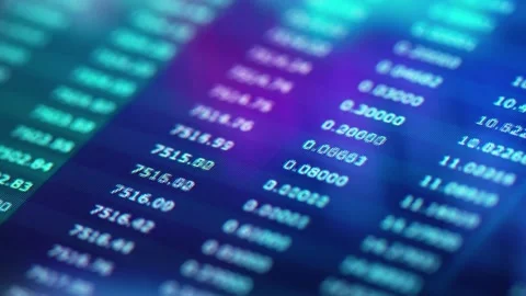Online stock trading program LED Display in monitor trade platform backgrounds 動画素材 336586830