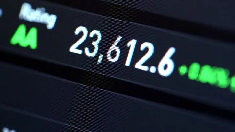 Online stock trading program LED Display in monitor trade platform backgrounds Stockbeeldmateriaal 336594290