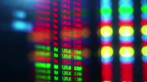 Online stock trading program LED Display in monitor trade platform backgrounds 動画素材 336594337