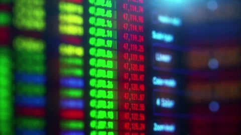 Online stock trading program LED Display in monitor trade platform backgrounds 動画素材 336594356
