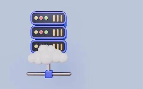 Online storage with cloud computing and remote data processing Stock Illustration