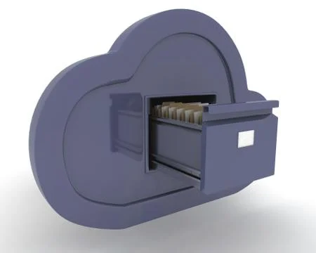 Online storage in the cloud Stock Illustration