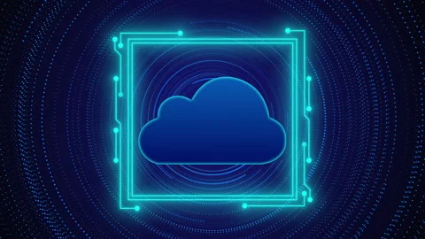 Online storage modern cloud technology futuristic Stock Footage 347859020