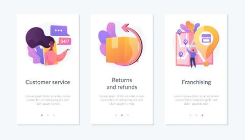 Online store app interface template. Stock Illustration