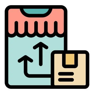 Online store app managing parcel delivery with upward arrows symbolizing grow 스톡 일러스트