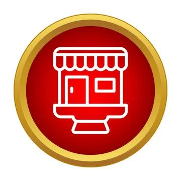 Online store building e commerce business website icon Stockillustratie